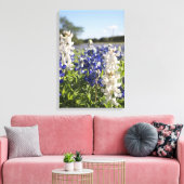 Blauw & Wit Bluebonnets Stretched Canvas Muurkunst Afdruk (Insitu (Woonkamer))