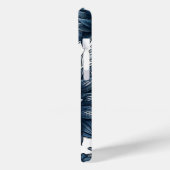 Blauw & Wit Boheems Bloemendessin Case-Mate iPhone Case (Achterkant / Links)
