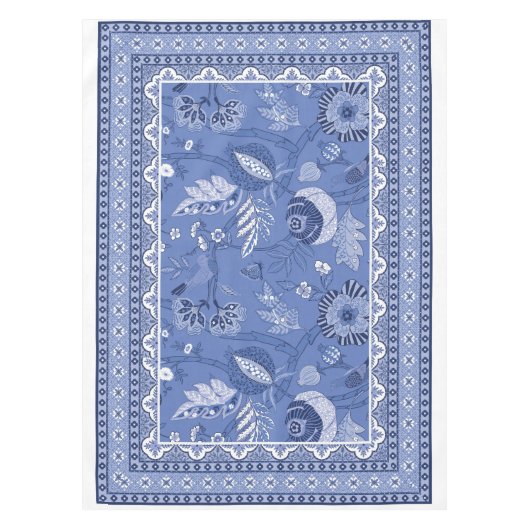 Blauw wit Boheems patroon Tafelkleed (Voorkant)