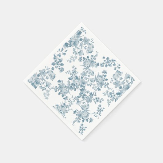 blauw wit bohemen elegant floraal servet (Hoek)