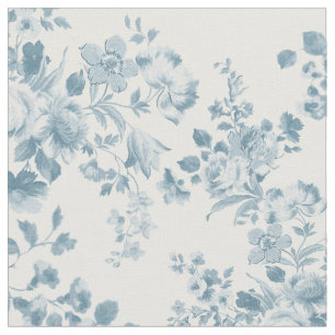 blauw wit bohemen elegant floraal stof