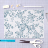  blauw wit bohemen elegant floraal tissuepapier (Craft)