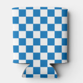 blauw-wit Checkerboard Patroon Blikjeskoeler (Achterkant)