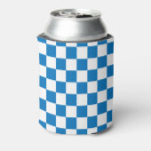blauw-wit Checkerboard Patroon Blikjeskoeler (Blikje Achterkant)