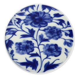 Blauw & wit China Kijk -  Floral  Keramische Knop