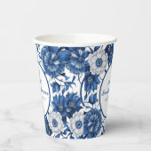 blauw-wit Chinoiserie antiek Patroon bruid Papieren Bekers (Links)
