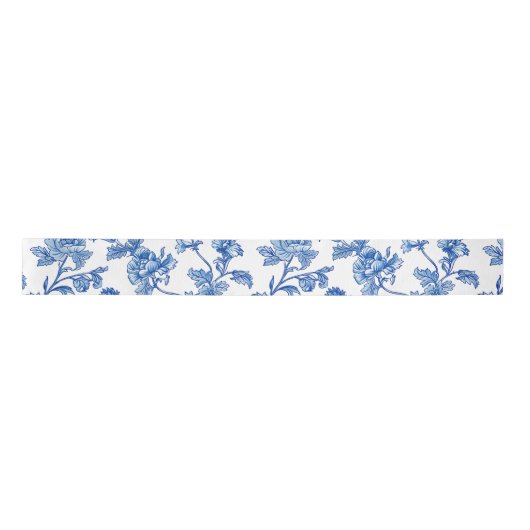 Blauw-wit Chinoiserie Bruidsmeisje Cadeau Lint (Voorkant)