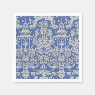 Blauw-wit Chinoiserie Decoupage Servet