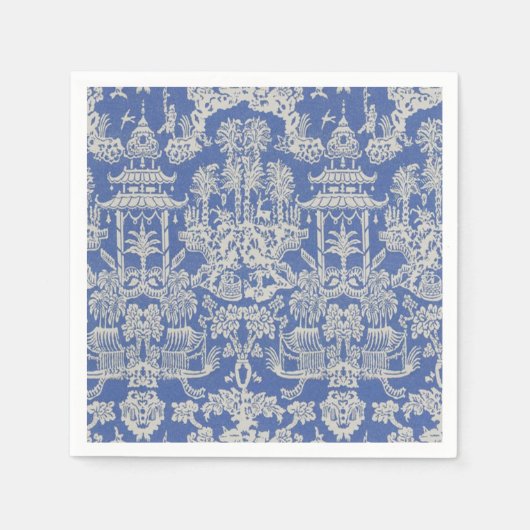 Blauw-wit Chinoiserie Decoupage Servet (Voorkant)