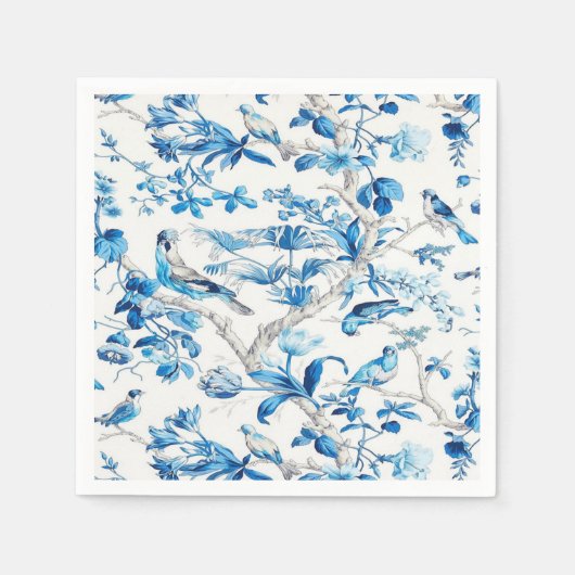 Blauw-wit Chinoiserie Decoupage Servet (Voorkant)