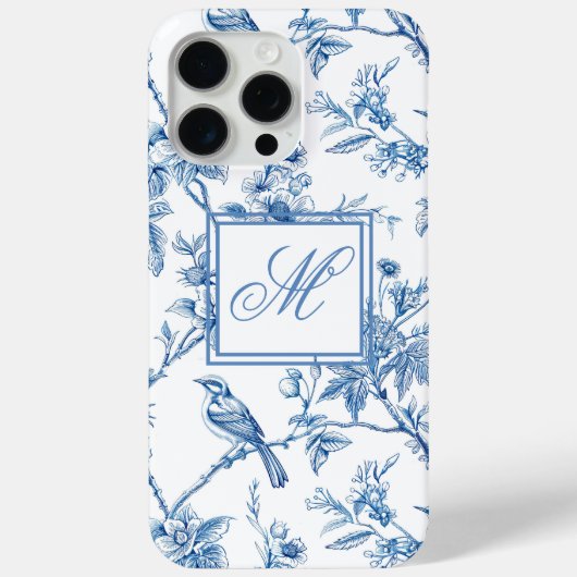 Blauw-wit Chinoiserie Monogram Case-Mate iPhone Case (Achterkant)