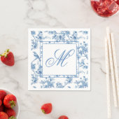Blauw-wit Chinoiserie Monogram Notitieboek Servet (Insitu)