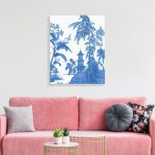 Blauw Wit Chinoiserie Muur Art Decor Canvas Print (Insitu (Woonkamer))