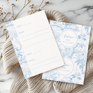Blauw Wit Chinoiserie Vrijgezellenfeest Plaatskaar Kaart