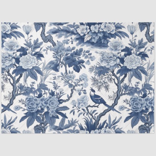Blauw-wit Chinoserie-serie Design 4 Tissuepapier (Voorkant)