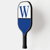 Blauw & Wit College Team Kleuren Monogram Pickleball Paddle (Links)