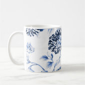 Blauw & Wit Dahlia Floral Koffiemok (Links)