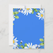 Blauw Wit Daisy Bloemen Bruiloft Save the Date (Achterkant)