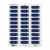 Blauw wit Damask Custom Return Adres Labels (Full Sheet)