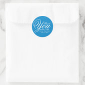 Blauw & Wit Dank u Afstuderen Stickers Custom (Tas)