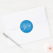 Blauw & Wit Dank u Afstuderen Stickers Custom (Envelop)