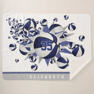 blauw wit decor basketbal sherpa deken