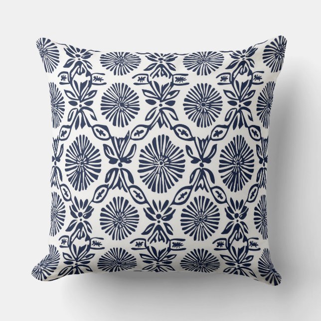 Blauw & Wit Decoratief Sierkussen (Voorkant)