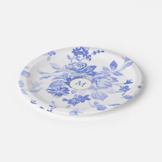 blauw wit delft initiaal aanpasbaar bord (Gekanteld)