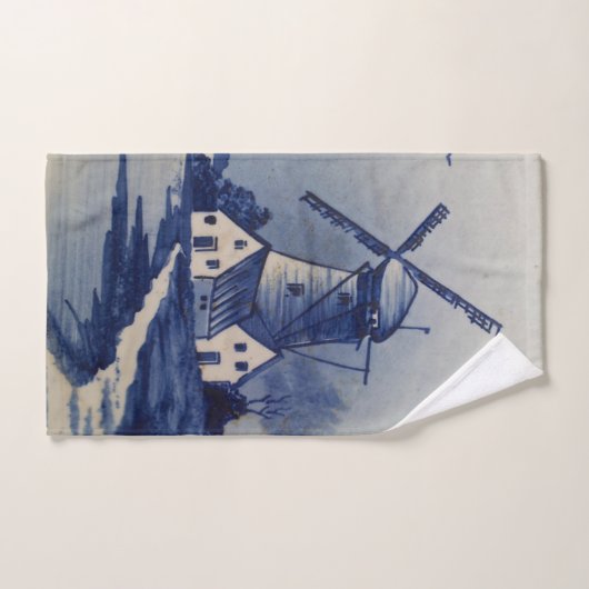 Blauw Wit Delft Windmolen Bad Handdoek (Handdoek)