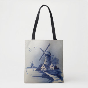  Blauw Wit Delft Windmolen Draagtas