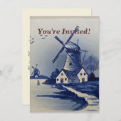 Blauw Wit Delft Windmolen Kaart (Voorkant / Achterkant)