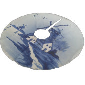 Blauw Wit Delft Windmolen Kerstboom Rok (Gekanteld)