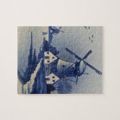 Blauw Wit Delft Windmolen Legpuzzel (Horizontaal)