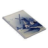  Blauw Wit Delft Windmolen Notitieboek (Rechterzijde)