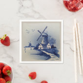Blauw Wit Delft Windmolen Servetten (Insitu)