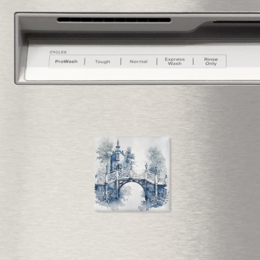 Blauw-wit Delfts stijllandschap Magneet (Insitu (Vaatwasser))