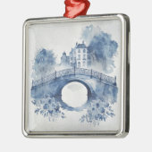 Blauw-wit Delfts stijllandschap Metalen Ornament (Links)