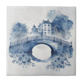 Blauw-wit Delfts stijllandschap Tegeltje (Voorkant)
