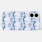 Blauw Wit Delfts Zeilboot  Tegel Patroon Case-Mate iPhone Case (Achterkant (horizontaal))