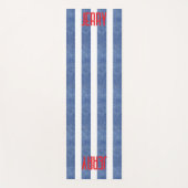 Blauw wit denim gestreept patroon yogamat (Voorkant)