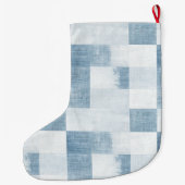 Blauw Wit Denim Jean Christmas Grote Kerstsok (Achterkant)