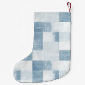 Blauw Wit Denim Jean Christmas Kleine Kerstsok (Achterkant)