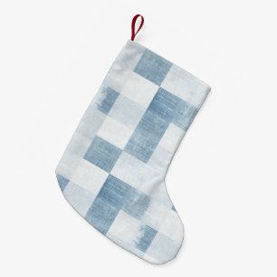 Blauw Wit Denim Jean Christmas Kleine Kerstsok