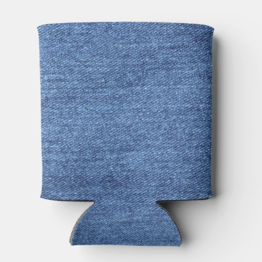 Blauw wit denim textuur Kijk Afbeelding Blikjeskoeler (Achterkant)
