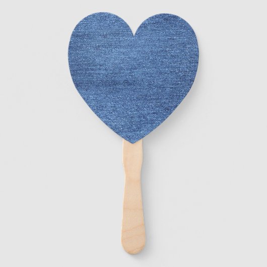 Blauw wit denim textuur Kijk Afbeelding Handwaaier (Voorkant)