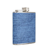 Blauw wit denim textuur Kijk Afbeelding Heupfles (Rechts)