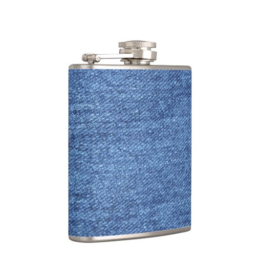 Blauw wit denim textuur Kijk Afbeelding Heupfles (Rechts)
