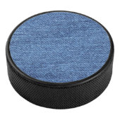 Blauw wit denim textuur Kijk Afbeelding Hockey Puck (3/4)