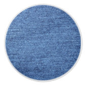 Blauw wit denim textuur Kijk Afbeelding Keramische Knop (Voorkant)