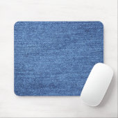 Blauw wit denim textuur Kijk Afbeelding Muismat (Met muis)